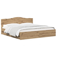 vidaXL Bed Frame with Storage and Headboard Artisan Oak 180 x 200 cm