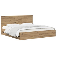 vidaXL Bed Frame with Storage and Headboard Artisan Oak 180 x 200 cm