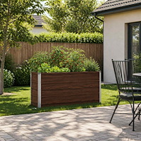 vidaXL Höjd Trädgårdsbädd Svart 100 x 40 x 55 cm kallvalsad stål