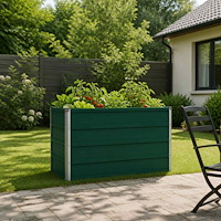 vidaXL Höjd Trädgårdsbädd Grön 100 x 40 x 55 cm kallvalsad stål