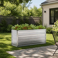 vidaXL Höjd Trädgårdsbädd Silver 100 x 40 x 55 cm galvaniserad