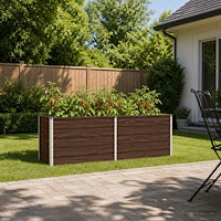 vidaXL Höjd Trädgårdsbädd Svart 160 x 40 x 55 cm kallvalsad stål