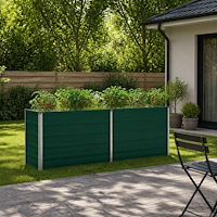 vidaXL Höjd Trädgårdsbädd Grön 160 x 40 x 55 cm kallvalsad stål