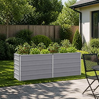 vidaXL Höjd Trädgårdsbädd Grå 160 x 40 x 55 cm kallvalsad stål