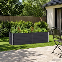 vidaXL Höjd Trädgårdsbädd Antracit 160 x 40 x 55 cm kallvalsad stål