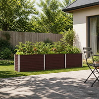 vidaXL Höjd Trädgårdsbädd Brun 240 x 40 x 55 cm kallvalsad stål