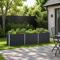 vidaXL Höjd Trädgårdsbädd Antracit 240 x 40 x 55 cm kallvalsad stål