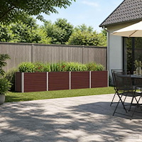 vidaXL Höjd Trädgårdsbädd Brun 320 x 40 x 55 cm kallvalsad stål