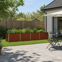 vidaXL Höjd Trädgårdsbädd Rostig 320 x 40 x 55 cm corton