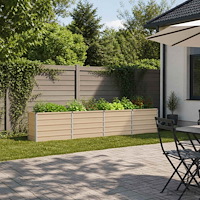 vidaXL Höjd Trädgårdsbädd Elfenben 320 x 40 x 55 cm kallvalsad stål