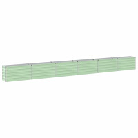 vidaXL Höjd Trädgårdsbädd Pastellgrön 600 x 40 x 55 cm kallvalsad stål