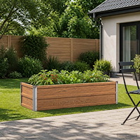 vidaXL Höjd Trädgårdsbädd Träbrun 100 x 40 x 24 cm kallvalsad stål
