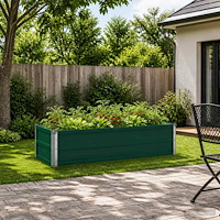 vidaXL Höjd Trädgårdsbädd Grön 100 x 40 x 24 cm kallvalsad stål