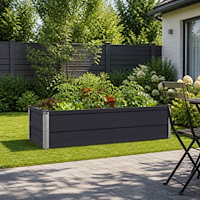 vidaXL Höjd Trädgårdsbädd Antracit 100 x 40 x 24 cm kallvalsad stål