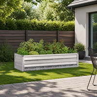 vidaXL Höjd Trädgårdsbädd Silver 100 x 40 x 24 cm galvaniserad