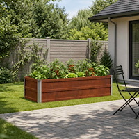 vidaXL Höjd Trädgårdsbädd Rostig 100 x 40 x 24 cm corton