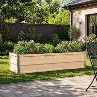 vidaXL Höjd Trädgårdsbädd Elfenben 100 x 40 x 24 cm kallvalsad stål