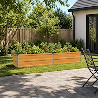vidaXL Höjd Trädgårdsbädd Naturlig 160 x 40 x 24 cm kallvalsad stål