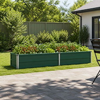 vidaXL Höjd Trädgårdsbädd Grön 160 x 40 x 24 cm kallvalsad stål