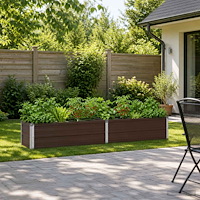 vidaXL Höjd Trädgårdsbädd Brun 160 x 40 x 24 cm kallvalsad stål