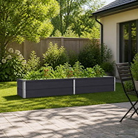 vidaXL Höjd Trädgårdsbädd Antracit 160 x 40 x 24 cm kallvalsad stål