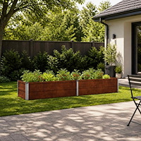 vidaXL Höjd Trädgårdsbädd Rostig 160 x 40 x 24 cm corton