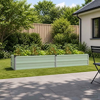 vidaXL Höjd Trädgårdsbädd Pastellgrön 160 x 40 x 24 cm kallvalsad stål
