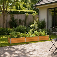 vidaXL Höjd Trädgårdsbädd Naturlig 240 x 40 x 24 cm kallvalsad stål