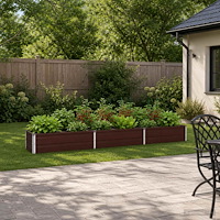 vidaXL Höjd Trädgårdsbädd Brun 240 x 40 x 24 cm kallvalsad stål