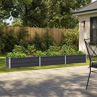 vidaXL Höjd Trädgårdsbädd Antracit 240 x 40 x 24 cm kallvalsad stål