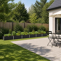 vidaXL Höjd Trädgårdsbädd Antracit 480 x 40 x 24 cm kallvalsad stål
