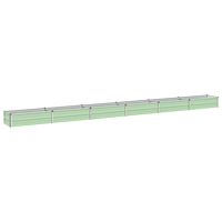 vidaXL Höjd Trädgårdsbädd Pastellgrön 480 x 40 x 24 cm kallvalsad stål