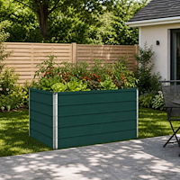 vidaXL Höjd Trädgårdsbädd Grön 100 x 80 x 55 cm kallvalsad stål