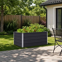 vidaXL Höjd Trädgårdsbädd Antracit 100 x 80 x 55 cm kallvalsad stål
