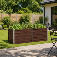 vidaXL Höjd Trädgårdsbädd Svart 160 x 80 x 55 cm kallvalsad stål