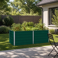 vidaXL Höjd Trädgårdsbädd Grön 160 x 80 x 55 cm kallvalsad stål