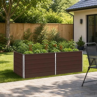 vidaXL Höjd Trädgårdsbädd Brun 160 x 80 x 55 cm kallvalsad stål