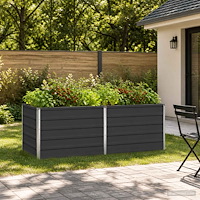 vidaXL Höjd Trädgårdsbädd Antracit 160 x 80 x 55 cm kallvalsad stål