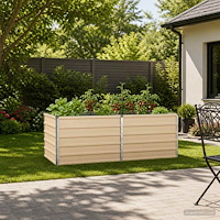 vidaXL Höjd Trädgårdsbädd Elfenben 160 x 80 x 55 cm kallvalsad stål