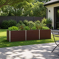 vidaXL Höjd Trädgårdsbädd Brun 240 x 80 x 55 cm kallvalsad stål