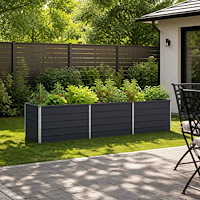vidaXL Höjd Trädgårdsbädd Antracit 240 x 80 x 55 cm kallvalsad stål