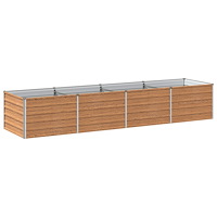 vidaXL Höjd Trädgårdsbädd Träbrun 320 x 80 x 55 cm kallvalsad stål
