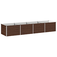vidaXL Höjd Trädgårdsbädd Svart 320 x 80 x 55 cm kallvalsad stål