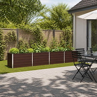 vidaXL Höjd Trädgårdsbädd Brun 320 x 80 x 55 cm kallvalsad stål