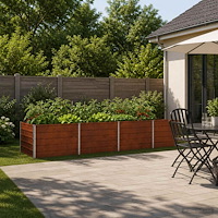 vidaXL Höjd Trädgårdsbädd Rostig 320 x 80 x 55 cm corton