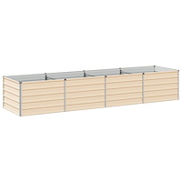 vidaXL Höjd Trädgårdsbädd Elfenben 320 x 80 x 55 cm kallvalsad stål