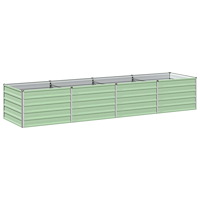 vidaXL Höjd Trädgårdsbädd Pastellgrön 320 x 80 x 55 cm kallvalsad stål