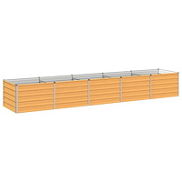 vidaXL Höjd Trädgårdsbädd Naturlig 400 x 80 x 55 cm kallvalsad stål