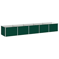 vidaXL Höjd Trädgårdsbädd Grön 400 x 80 x 55 cm kallvalsad stål