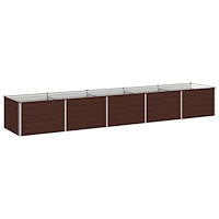 vidaXL Höjd Trädgårdsbädd Brun 400 x 80 x 55 cm kallvalsad stål